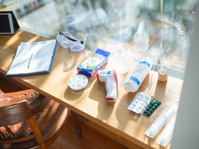 Sunlight streaming through a window onto a desk setup