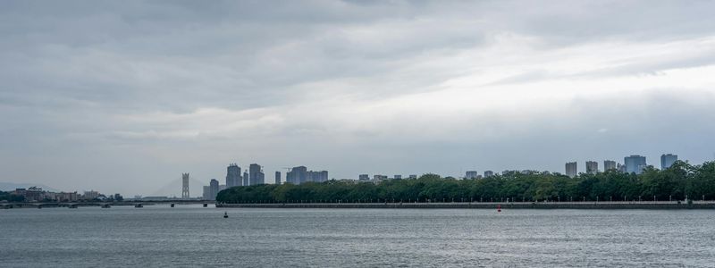 Wide view of a peaceful home office environment